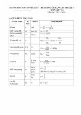 Đề cương ôn tập Học kì 1 KHTN 8 năm 2023–2024 trường THCS Nguyễn Viết Xuân (Bình Dương)